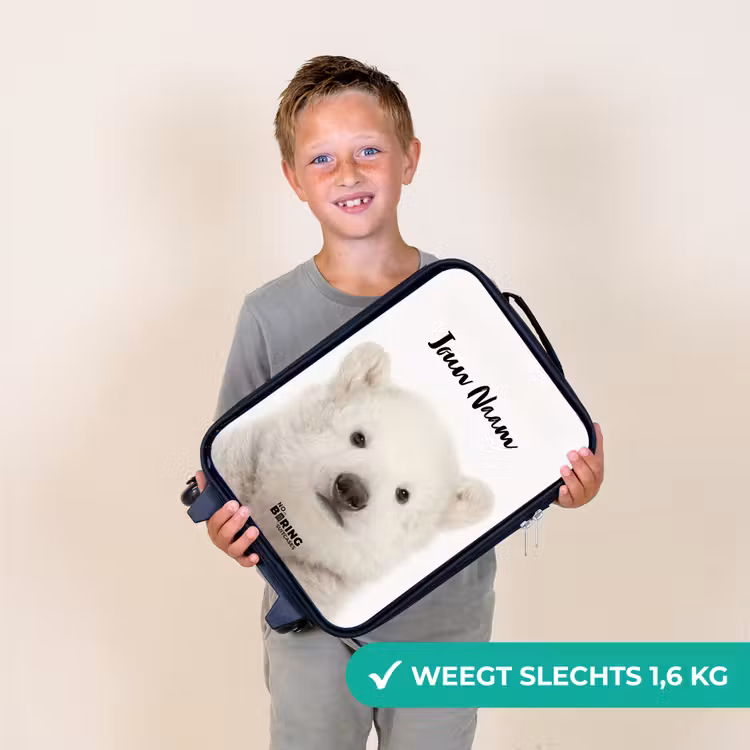 Schattige Ijsbeer Kinderkoffer - Zwart klein -sfeer4_NL