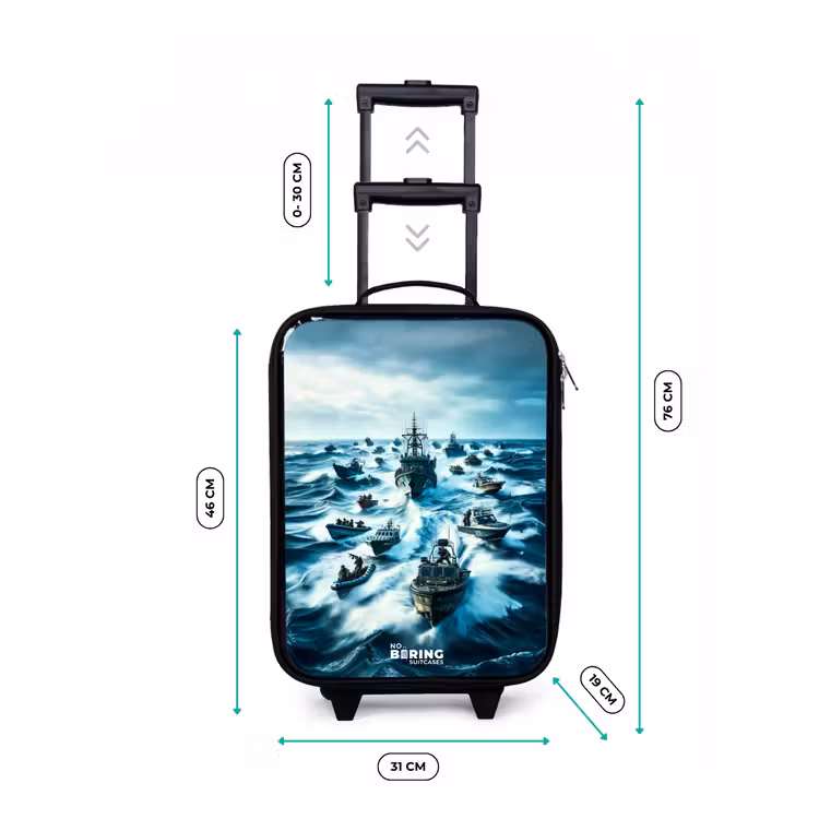 Schepen in de zee Kinderkoffer - Zwart klein -productfoto_formaten