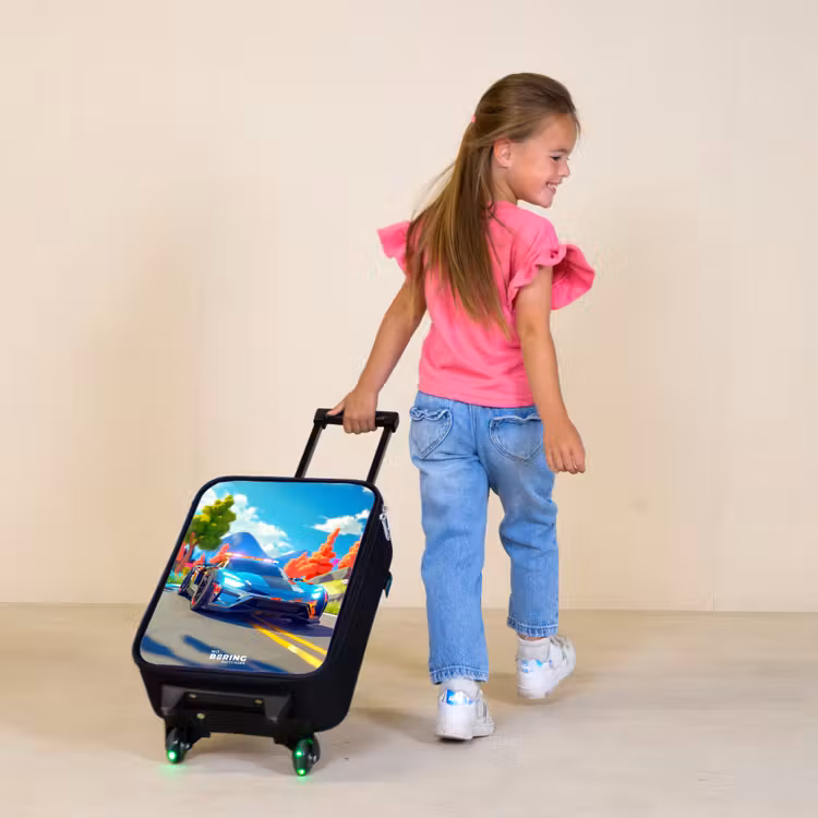 Sirene speedcar Kinderkoffer - Zwart klein -sfeer1