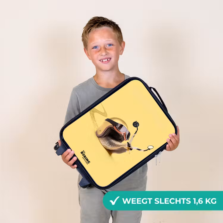 Slak met motorhelm Kinderkoffer - Zwart klein -sfeer4_NL
