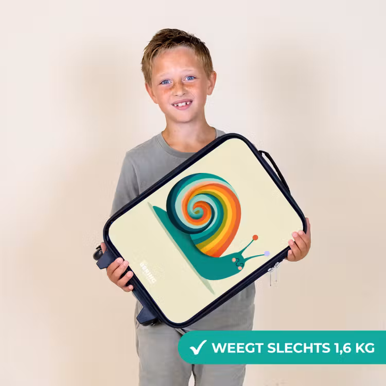 Slak - Regenboog - Kleurrijk Kinderkoffer - Zwart klein -sfeer4_NL