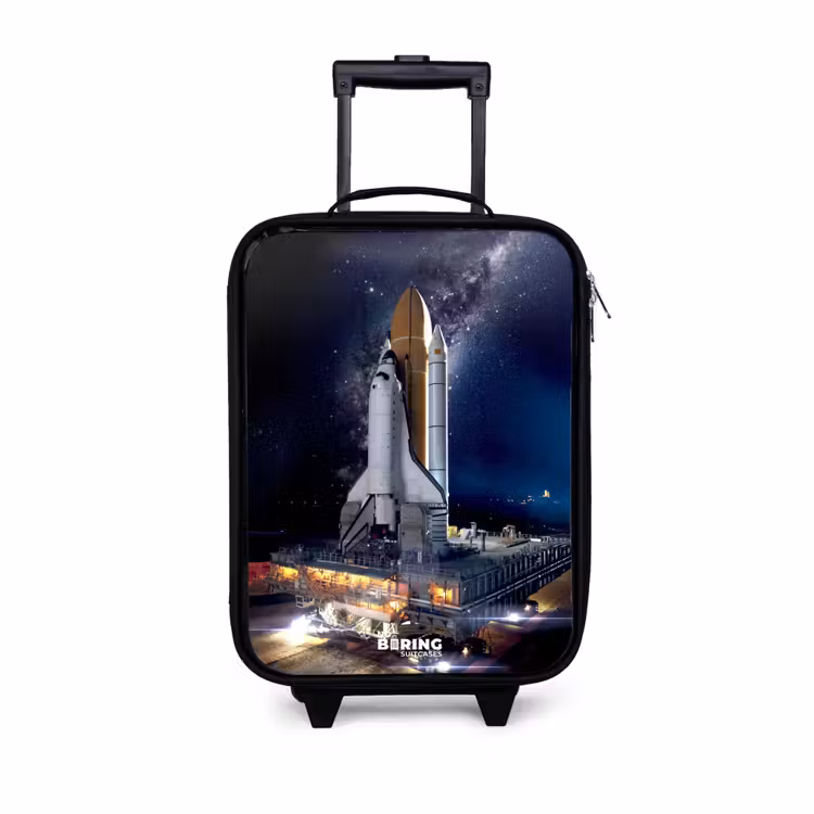 Spaceshuttle die kan opstijgen Kinderkoffer - Zwart klein -3d