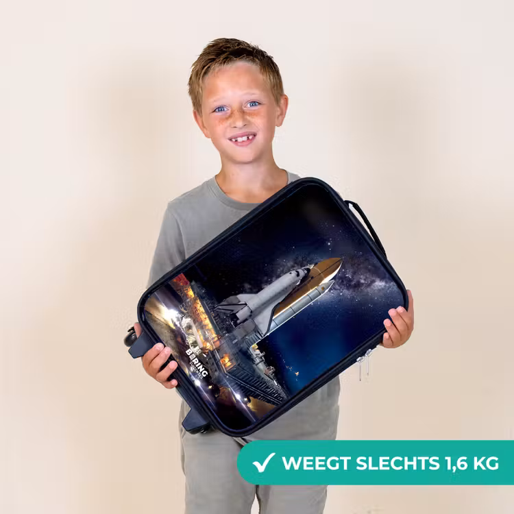 Spaceshuttle die kan opstijgen Kinderkoffer - Zwart klein -sfeer4_NL