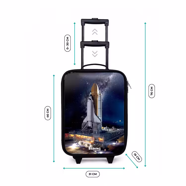 Spaceshuttle die kan opstijgen Kinderkoffer - Zwart klein -productfoto_formaten