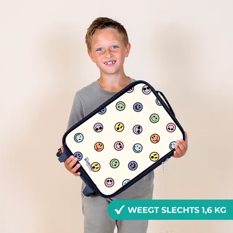 Speelse smiley-mix Kinderkoffer - Zwart klein -sfeer4_NL