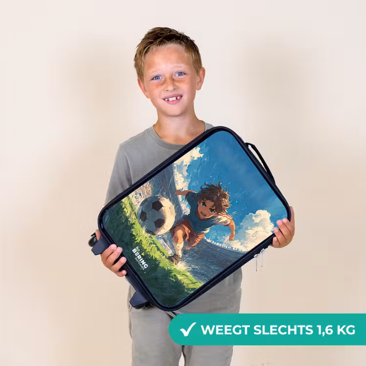 Stadion - Voetbal - Jongen Kinderkoffer - Zwart klein -sfeer4_NL