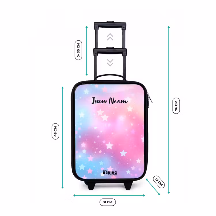 Sterren - Roze - Blauw Kinderkoffer - Zwart klein -productfoto_formaten