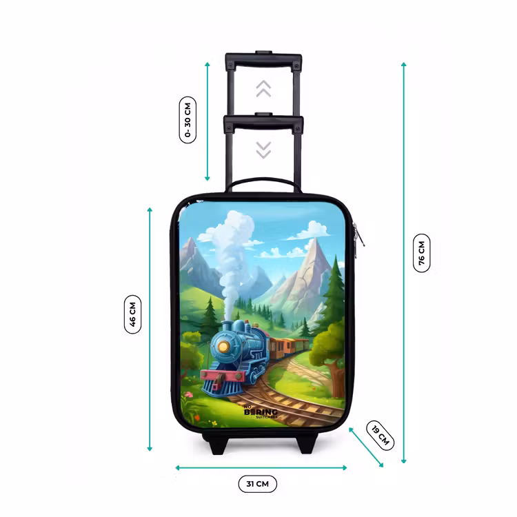 Stoomtrein door berglandschap Kinderkoffer - Zwart klein -productfoto_formaten