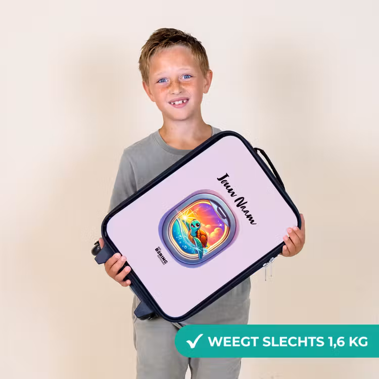Sunset schildpad Kinderkoffer - Zwart klein -sfeer4_NL