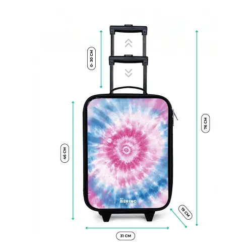 Tie dye - Abstract - Blauw - Roze Kinderkoffer - Zwart klein -productfoto_formaten