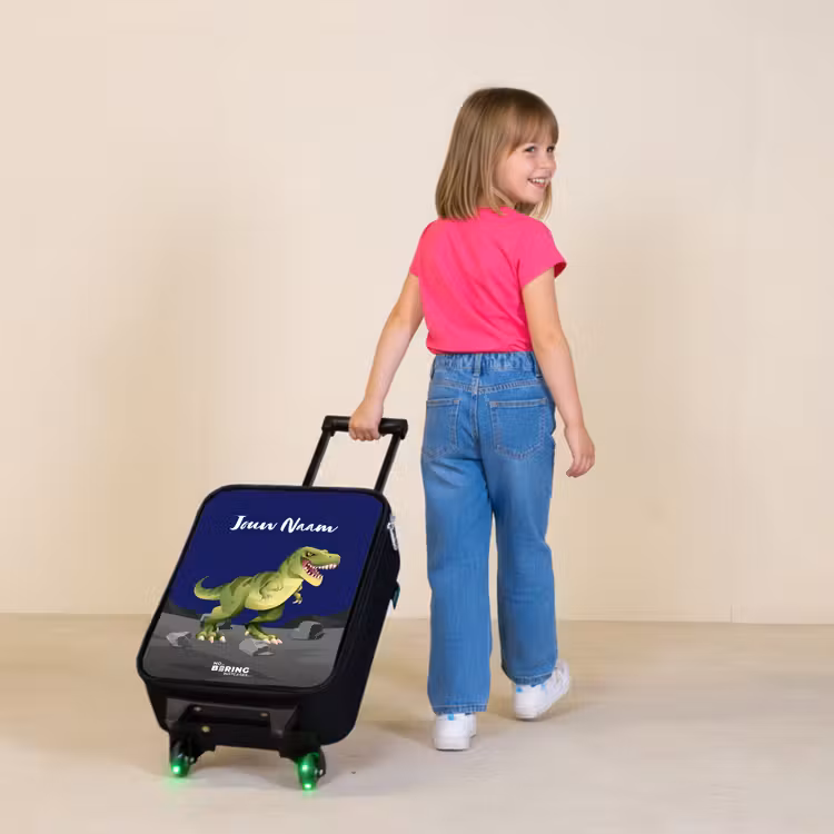 Tjibbe T-Rex Kinderkoffer - Zwart klein -sfeer1