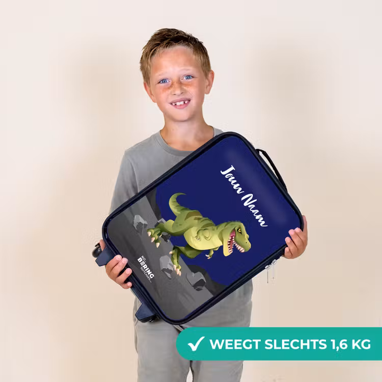 Tjibbe T-Rex Kinderkoffer - Zwart klein -sfeer4_NL