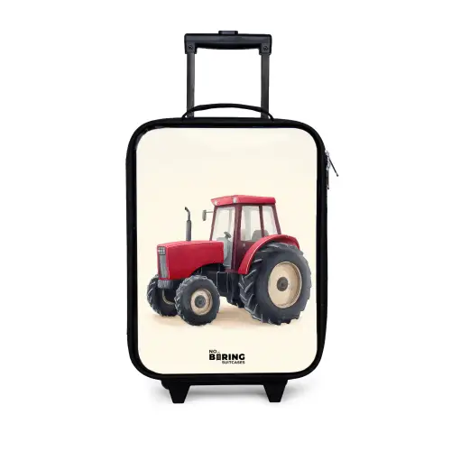 Tractor - Getekend - Rood Kinderkoffer - Zwart klein -3d