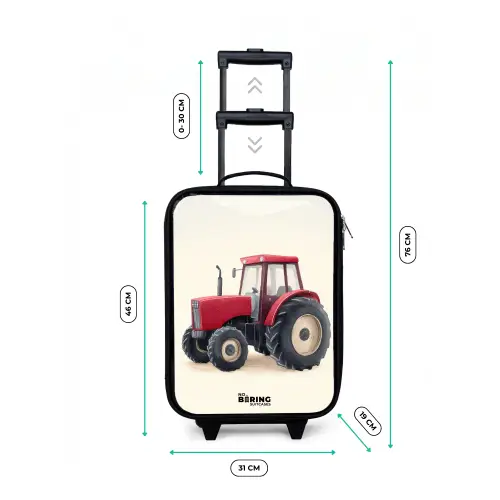 Tractor - Getekend - Rood Kinderkoffer - Zwart klein -productfoto_formaten