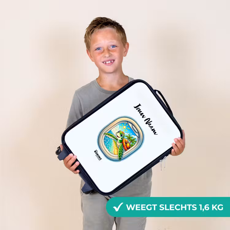 Tropic turtle Kinderkoffer - Zwart klein -sfeer4_NL