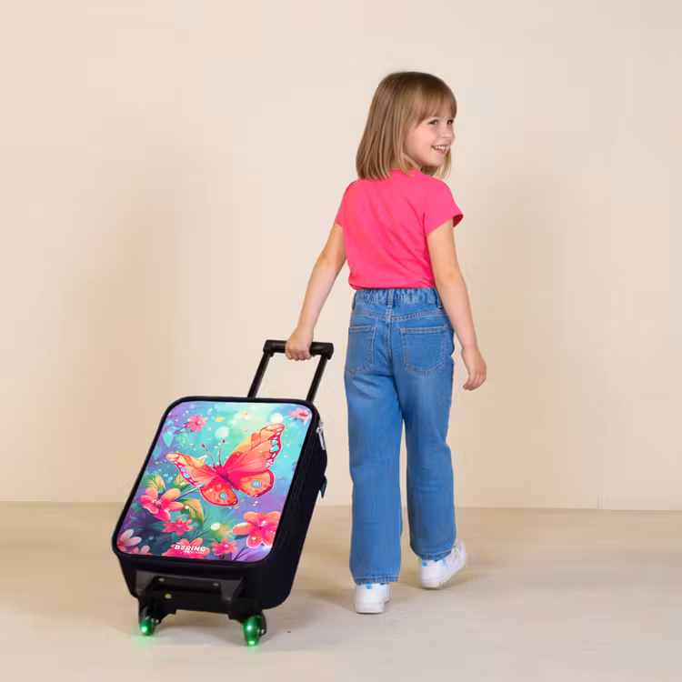 Verbluffende vlinder Kinderkoffer - Zwart klein -sfeer1