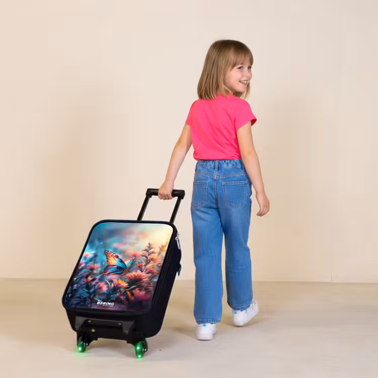 Vlinder flowers Kinderkoffer - Zwart klein -sfeer1