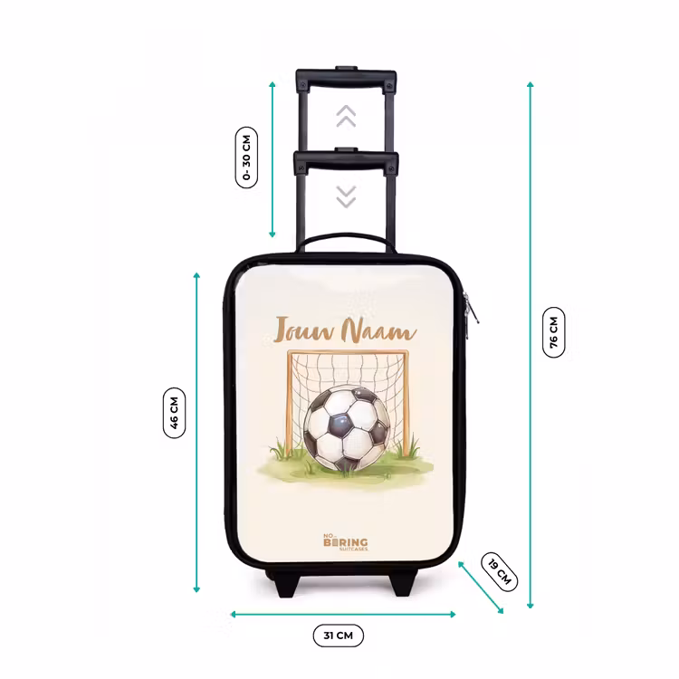 Voetbal in een goal Kinderkoffer - Zwart klein -productfoto_formaten