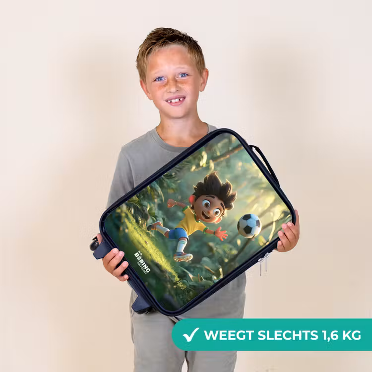 Voetbal - Jongen - Bos Kinderkoffer - Zwart klein -sfeer4_NL