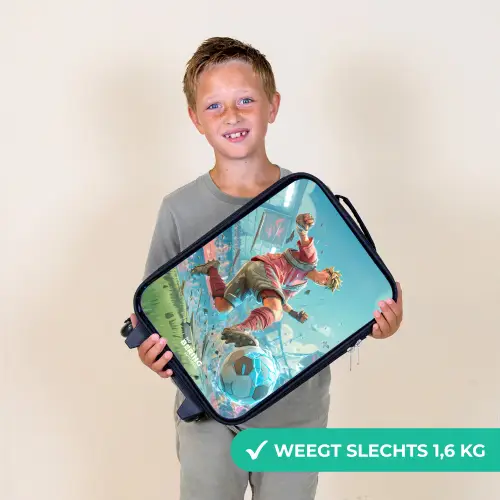 Voetbal - Jongen - Stadion - Elektrisch Kinderkoffer - Zwart klein -sfeer4_NL