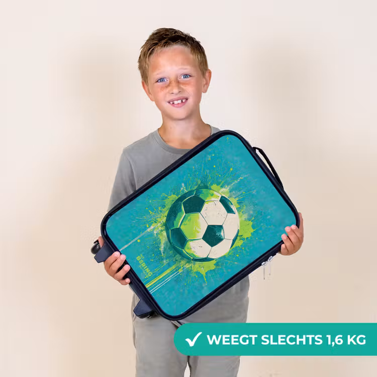 Voetbal - Verfspatten - Groen - Blauw Kinderkoffer - Zwart klein -sfeer4_NL