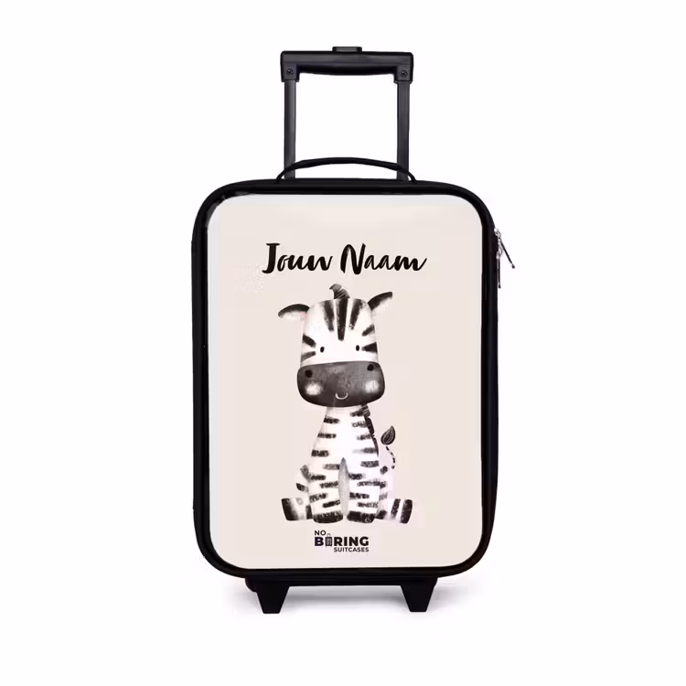 Zoë Zebra Kinderkoffer - Zwart klein -3d