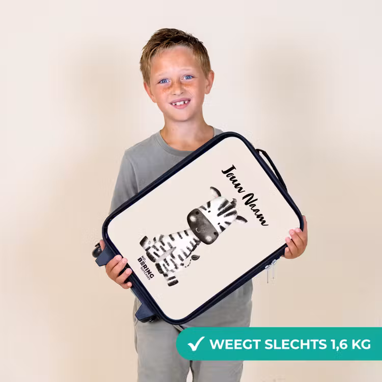 Zoë Zebra Kinderkoffer - Zwart klein -sfeer4_NL