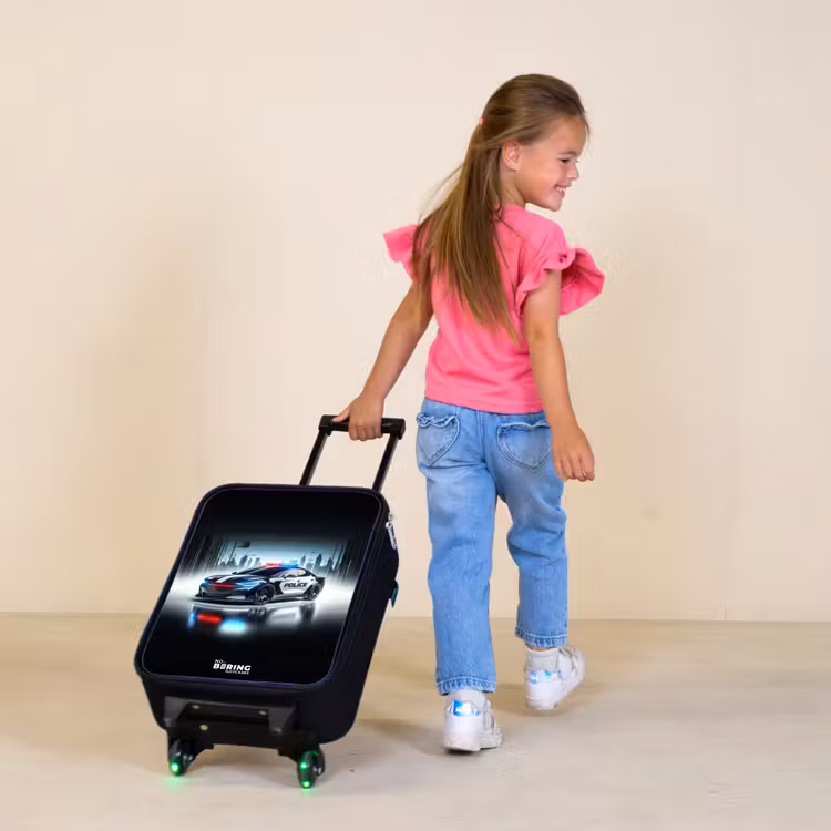 Politie powercar Kinderkoffer - Zwart klein -sfeer1
