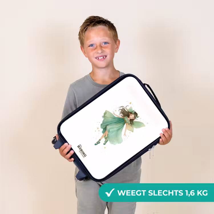 Zwevende groene elf Kinderkoffer - Zwart klein -sfeer4_NL