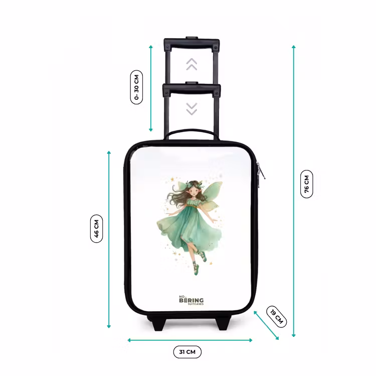 Zwevende groene elf Kinderkoffer - Zwart klein -productfoto_formaten