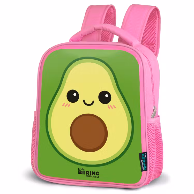 Kawai - Avocado - Groen Kinderrugzak - Roze middel -schuin