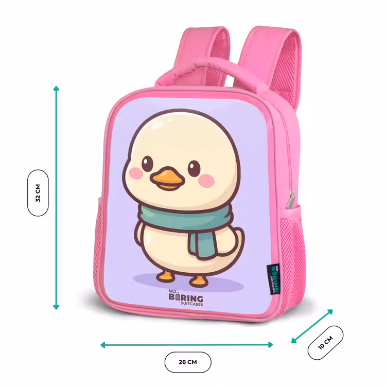 Kawai - Eend - Sjaal Kinderrugzak - Roze middel -productfoto_formaten