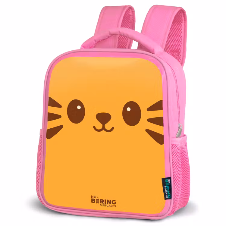 Kawai - Tijger - Oranje Kinderrugzak - Roze middel -schuin