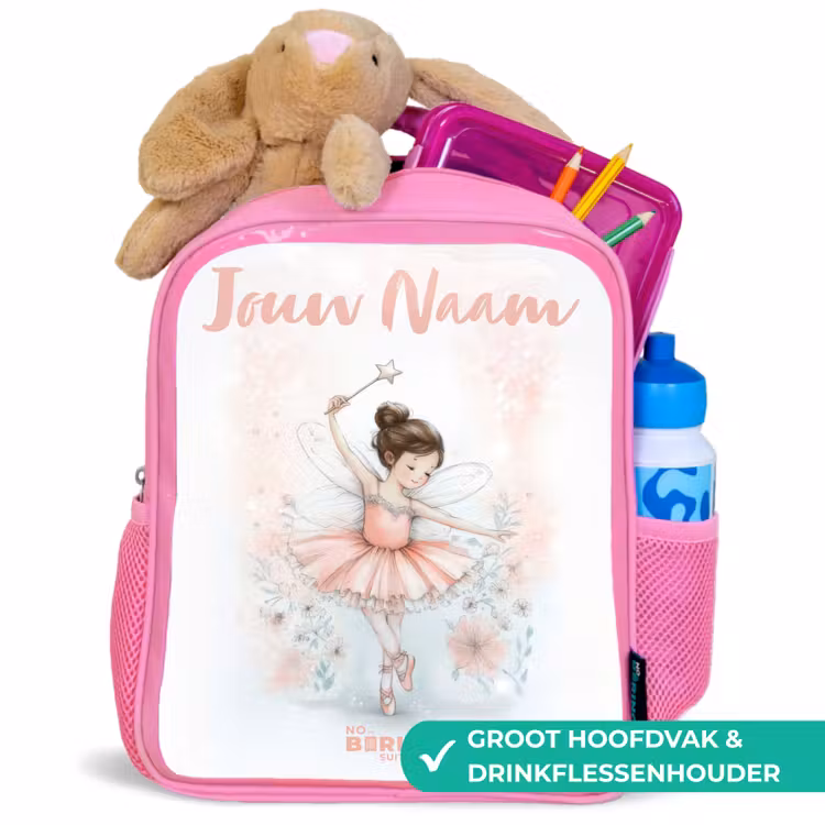 Ballerina - Elf - Fee Kinderrugzak - Roze middel -inhoud_NL