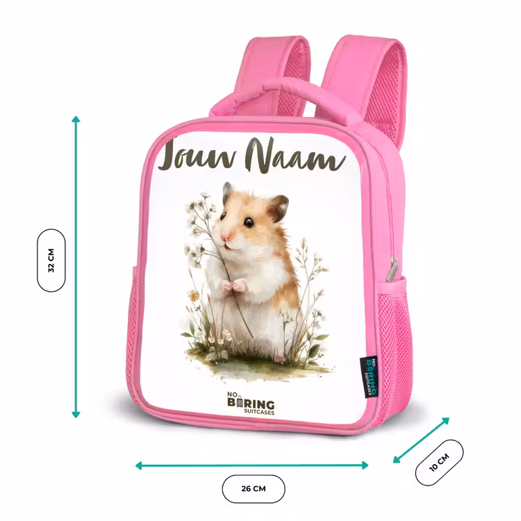 Dier - Natuur - Hamster Kinderrugzak - Roze middel -productfoto_formaten