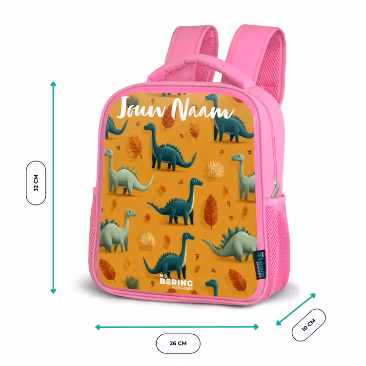 Dino - Dieren - Patroon Kinderrugzak - Roze middel -productfoto_formaten