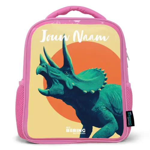Dino - Triceratops - Dier Kinderrugzak - Roze middel -3d
