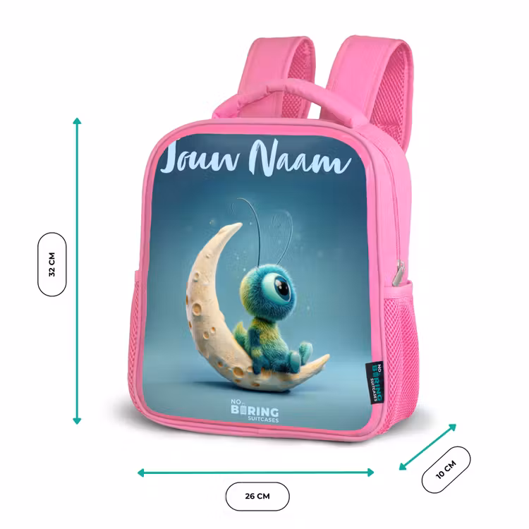 Dromerig Wezentje op de Maan Kinderrugzak - Roze middel -productfoto_formaten
