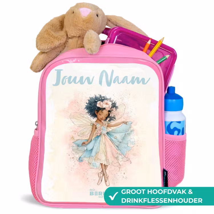 Elf - Ballet - Kleurrijk Kinderrugzak - Roze middel -inhoud_NL