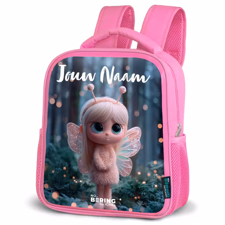Fairy - Bos - Glitters Kinderrugzak - Roze middel -schuin