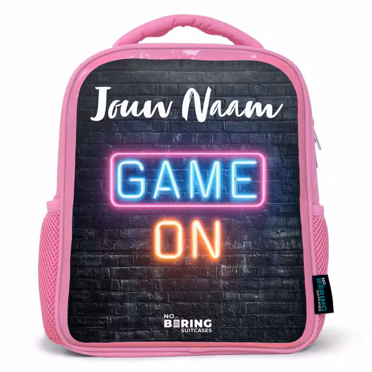 Game - Neon - Muur Kinderrugzak - Roze middel -3d
