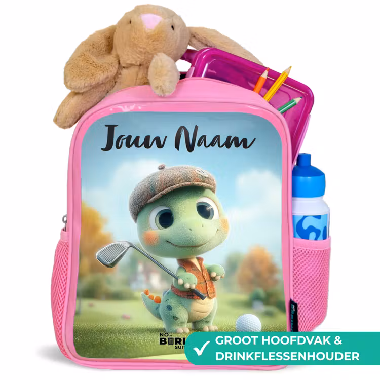 Golf - Dino - Groen Kinderrugzak - Roze middel -inhoud_NL