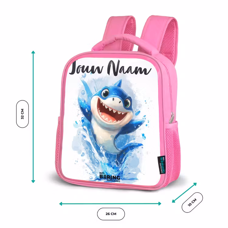 Haai - Tanden - Water Kinderrugzak - Roze middel -productfoto_formaten