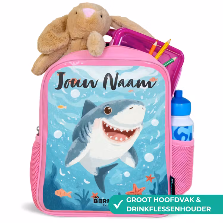 Haai - Water - Zee Kinderrugzak - Roze middel -inhoud_NL