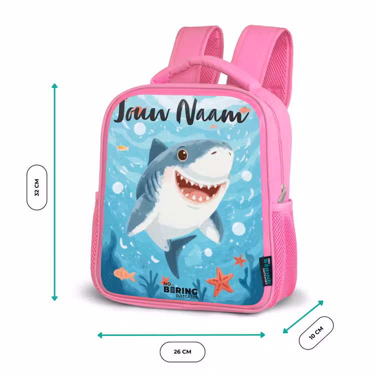 Haai - Water - Zee Kinderrugzak - Roze middel -productfoto_formaten