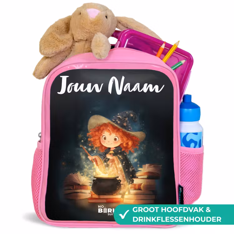 Heks met Sprankelende Toverdrank Kinderrugzak - Roze middel -inhoud_NL