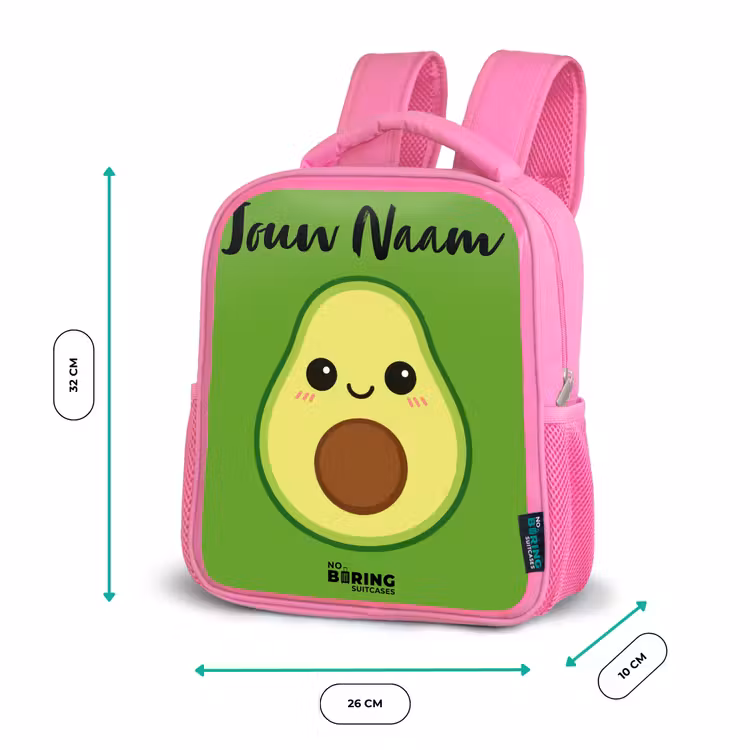 Kawai - Avocado - Groen Kinderrugzak - Roze middel -productfoto_formaten