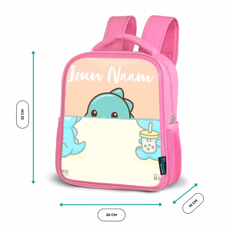 Kawai - Dino - Bubbletea Kinderrugzak - Roze middel -productfoto_formaten