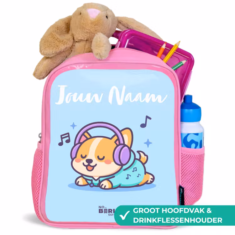 Kawai - Hond - Muziek Kinderrugzak - Roze middel -inhoud_NL