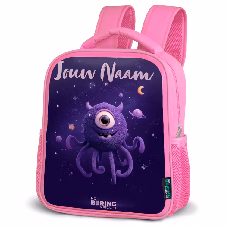 Kosmisch tentakelmonster Kinderrugzak - Roze middel -schuin